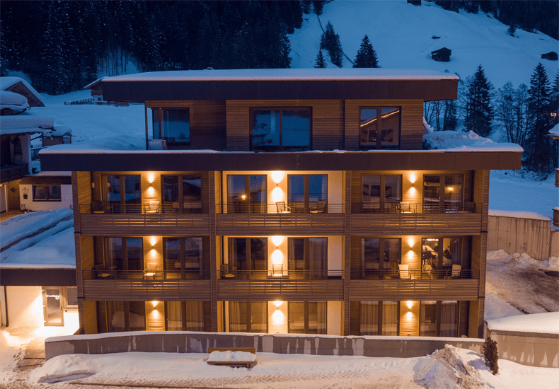 
De nieuwe Green Living Appartments van het Alpinhotel Berghaus zijn duurzaam gebouwd en energiepassief. © Alpinhotel Berghaus