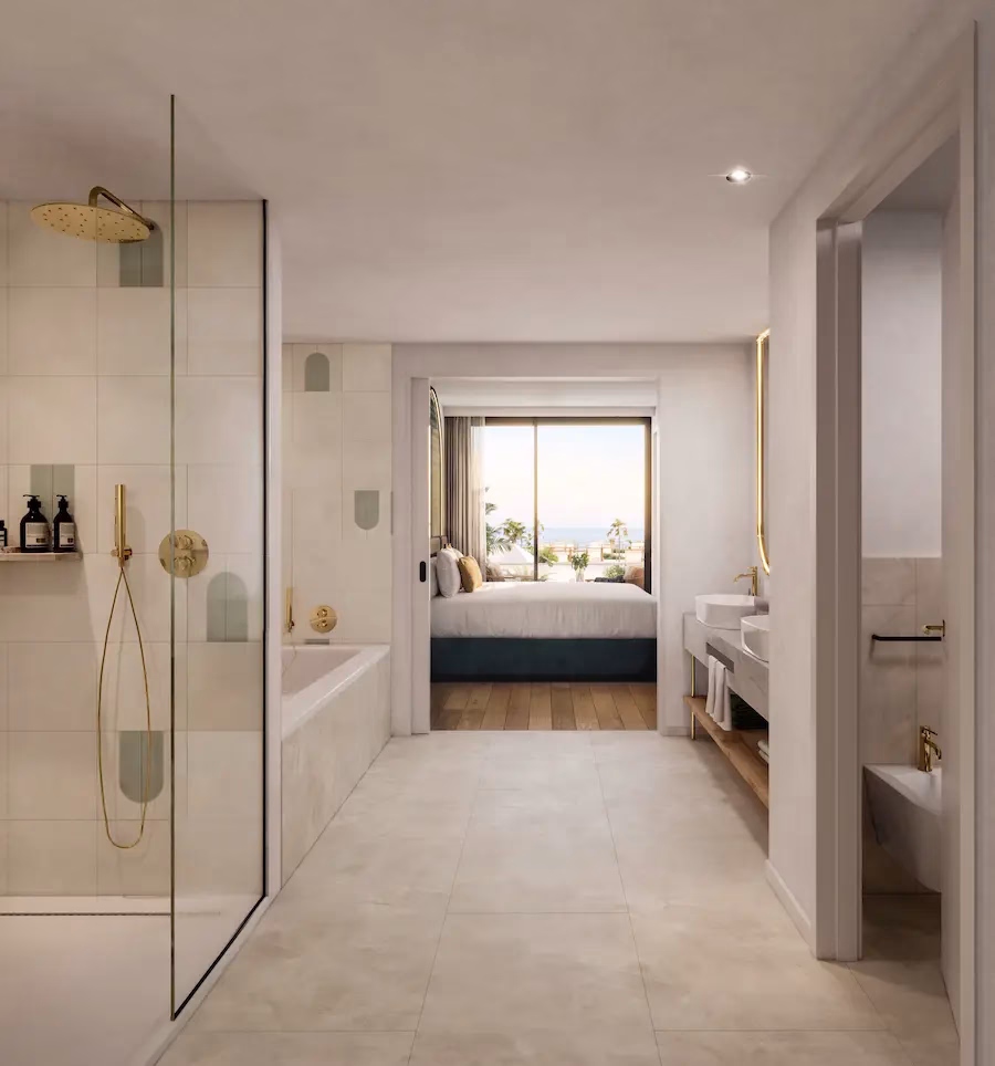 Het luxe family beach resort Cavallino Bianco Caorle – Venezia telt 101 luxe familie suites. © artist impression Cavallino Bianco 