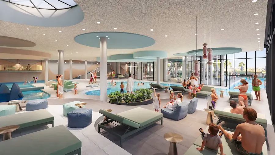 Het Cavallino Bianco Caorle – Venezia krijgt verschillende waterwerelden en heeft een privé-strand. © artist impression Cavallino Bianco 