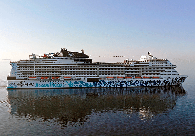 De MSC Euribia is het 22ste cruiseschip in de vloot van MSC Cruises. © MSC Cruises