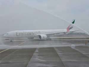 Emirates naar Taipei en Boston.