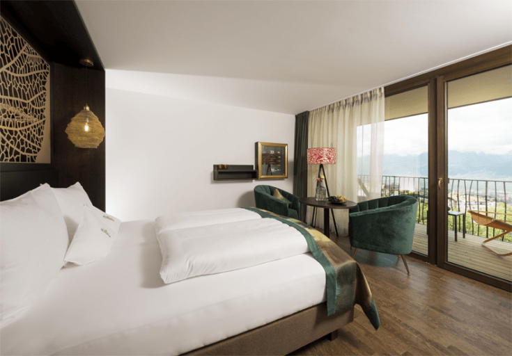 Junior suite Vista in het 4 sterren Hotel Der Weinmesser. © Andergassen / Genusshotel Der Weinmesser