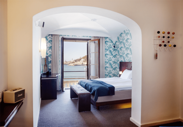 Kamer met zeezicht in Hotel Espléndido in Port de Sóller op Mallorca. © Johanna Gunnberg / Hotel Espléndido