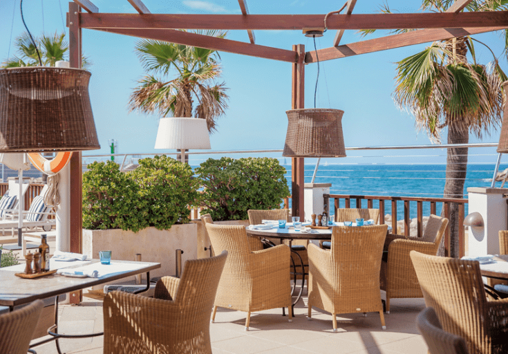 In het najaar lekker lunchen op het terras? Het kan in Palma de Mallorca. © Hotel Portixol