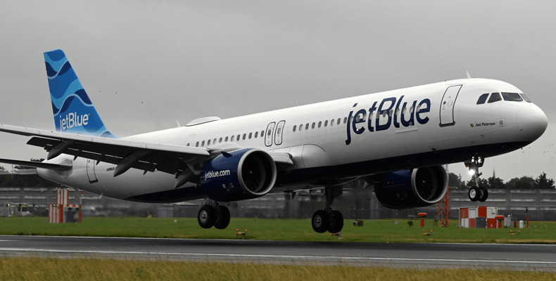 De vluchten van JetBlue naar New York JFK en Boston worden uitgevoerd met een Airbus A321 Long Range narrow body vliegtuig. © JetBlue