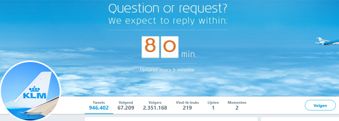 KLM Twitteraccount social media