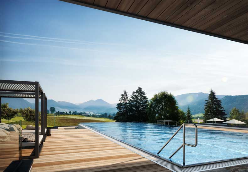 Dit voorjaar opent Hotel Peternhof een nieuwe infinity-pool. © Hotel Peternhof
