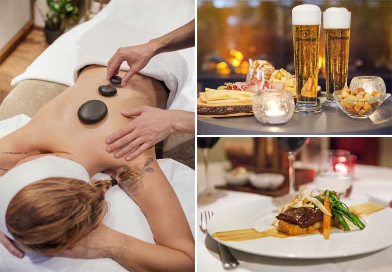 Eerst genieten van een ontspannen massage of een rondje wellness. Daarna lekker eten in het restaurant van het Valluga Hotel. © Johanna Gunnberg / Valluga Hotel