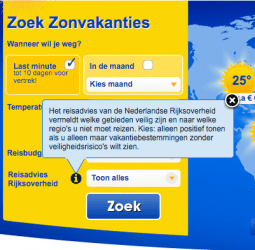Veilige vakantiebestemmingen zoeken op Waarschijntdezonwel.nl