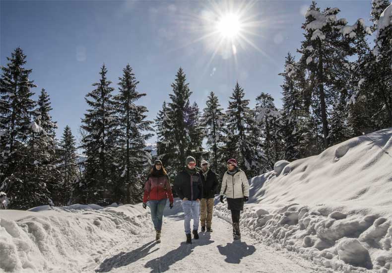 De vakantieregio Hall-Wattens heeft ook voor niet-skiërs veel te bieden. Ga lekker winterwandelen op de Gnadenalm en snuif de frisse berglucht op. © Tourismusverband Hall-Wattens
